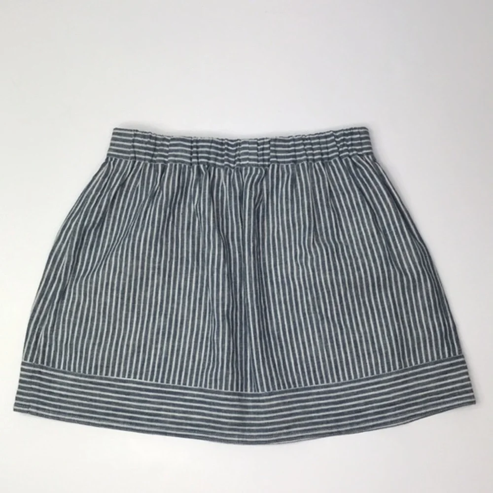 J. CREW Factory Blue/White Striped Linen Skirt XS - Picture 2 of 6